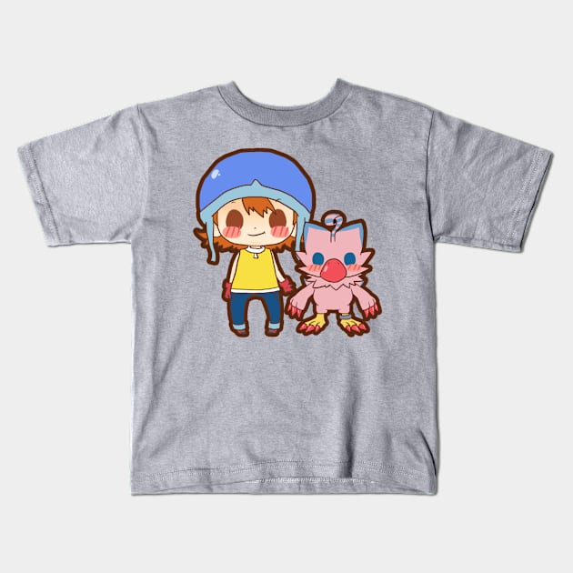 sora & biyomon Kids T-Shirt by Potaaties